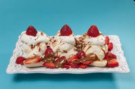 Banana Split with Dulce De Leche and Strawberries
