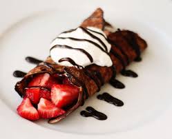 Strawberry Filled Chocolate Crepes